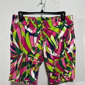 Loudmouth Pink‎ and Green Women's Shorts Size 8 Inseam 9.5”